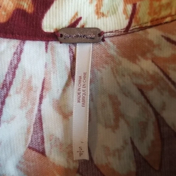 Free People Shasta Print Corduroy Shortsleeve Jumpsuit Floral Back Out Cutout - Picture 17 of 17